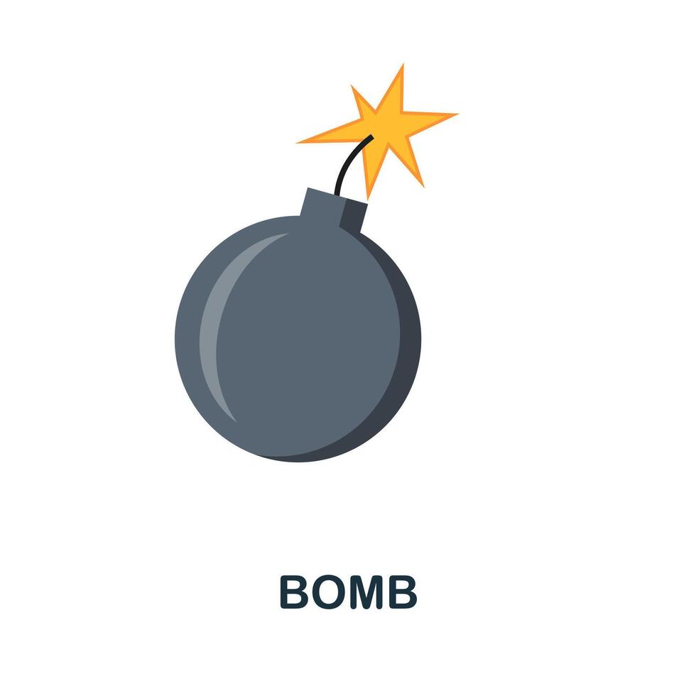 Bomb flat icon. Color simple element from weapon collection. Creative Bomb icon for web design, templates, infographics and more vector