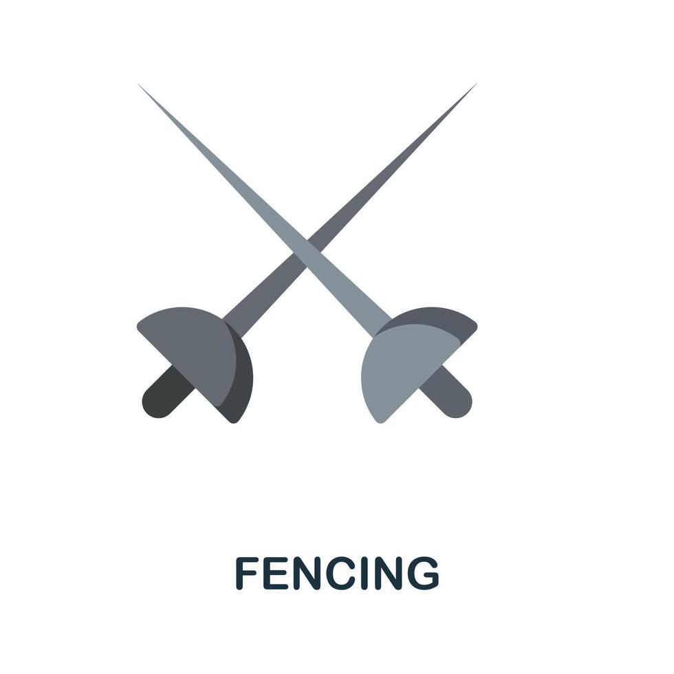 Fencing flat icon. Color simple element from weapon collection. Creative Fencing icon for web design, templates, infographics and more vector