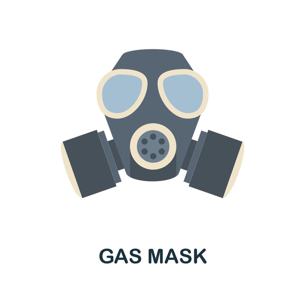 Gas Mask flat icon. Color simple element from weapon collection. Creative Gas Mask icon for web design, templates, infographics and more vector