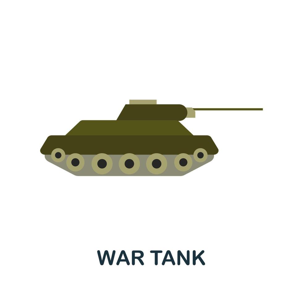 War Tank flat icon. Color simple element from weapon collection. Creative War Tank icon for web design, templates, infographics and more vector