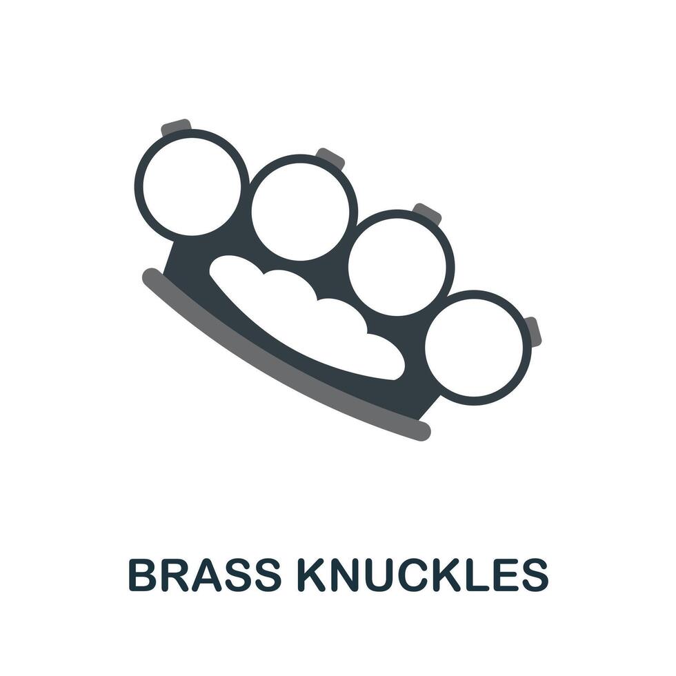 Brass Knuckles flat icon. Color simple element from weapon collection. Creative Brass Knuckles icon for web design, templates, infographics and more vector