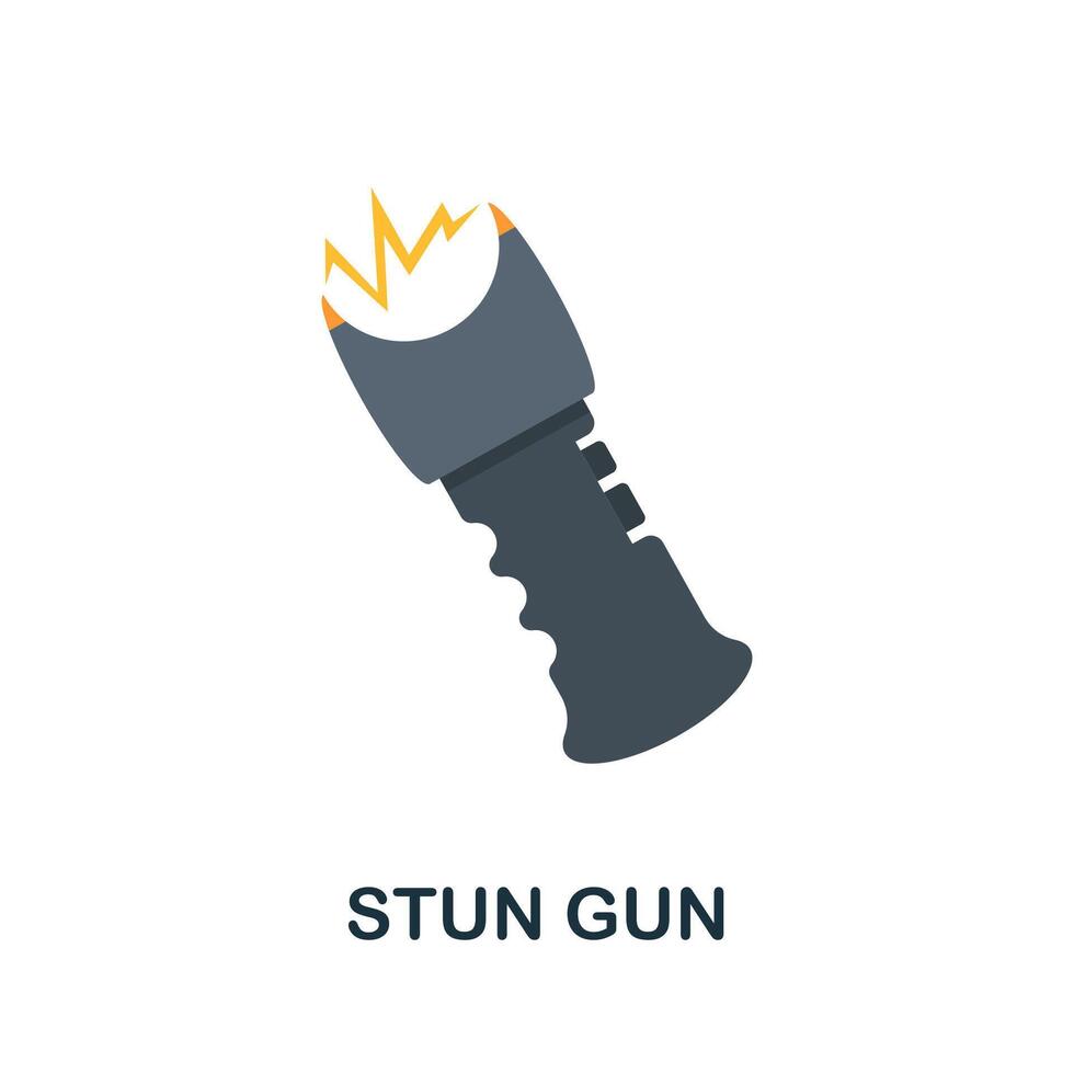 Stun Gun flat icon. Color simple element from weapon collection. Creative Stun Gun icon for web design, templates, infographics and more vector