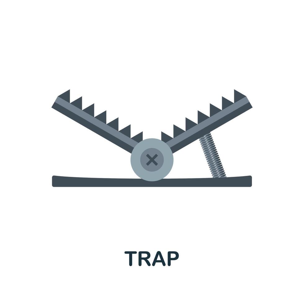 Trap flat icon. Color simple element from weapon collection. Creative Trap icon for web design, templates, infographics and more vector