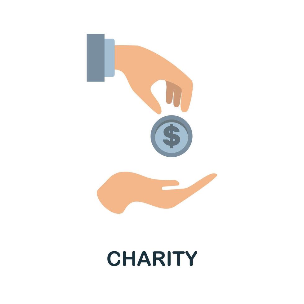Donation flat icon. Color simple element from volunteering collection. Creative Donation icon for web design, templates, infographics and more vector