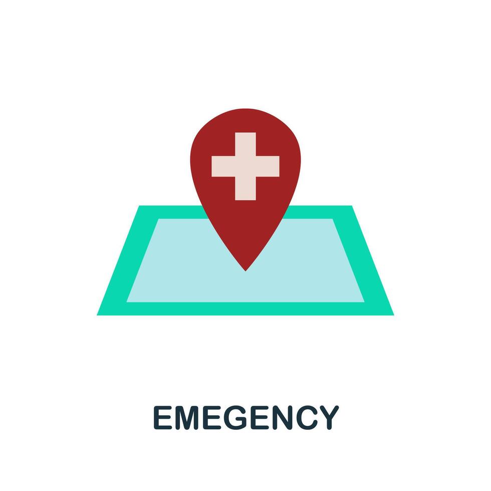 Emegency flat icon. Color simple element from volunteering collection. Creative Emegency icon for web design, templates, infographics and more vector