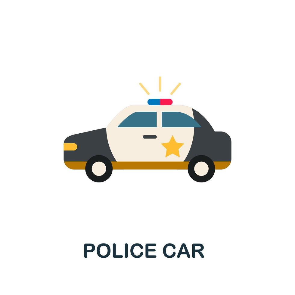 Police Car icon. Flat sign element from transport collection. Creative Police Car icon for web design, templates, infographics and more vector