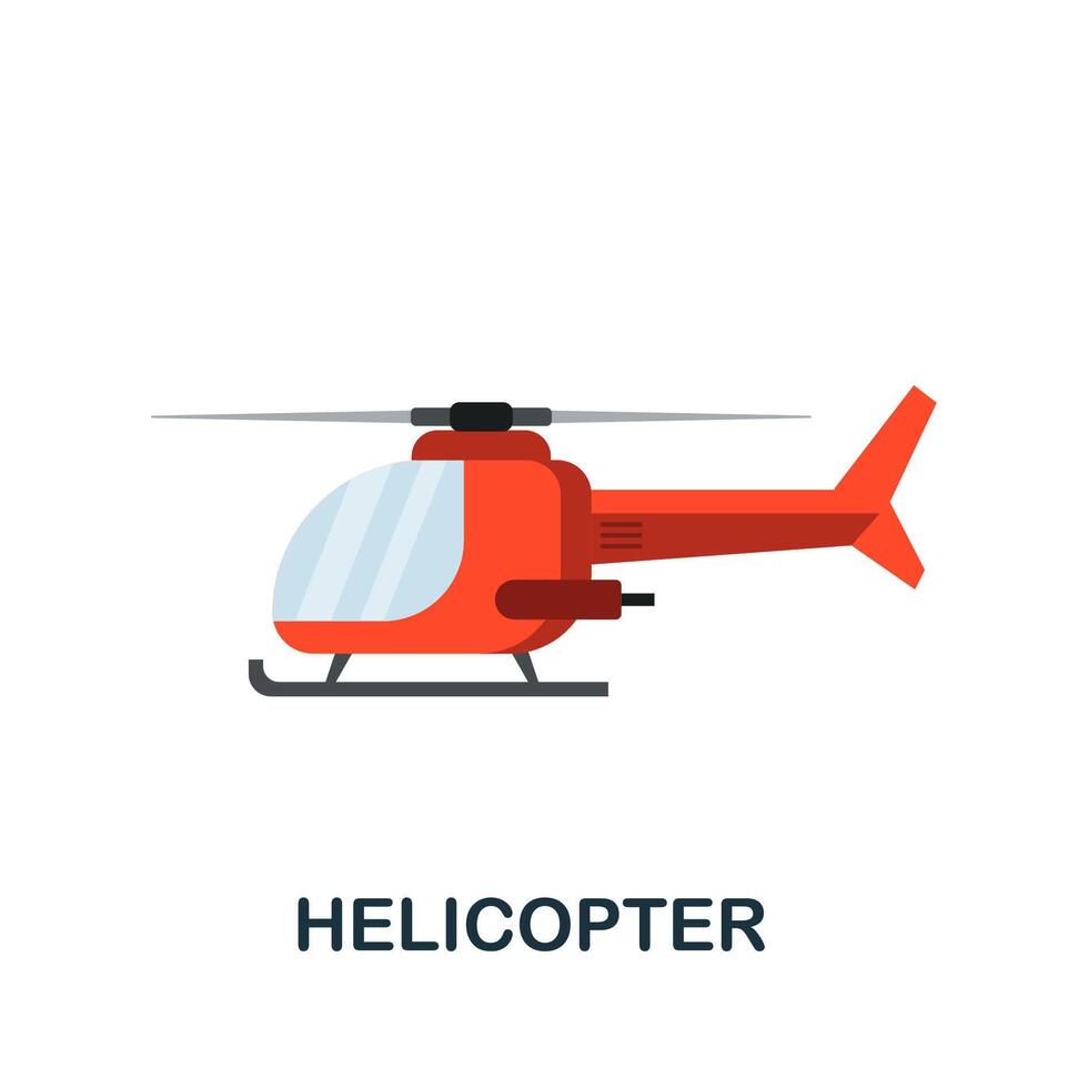 Helicopter icon. Flat sign element from transport collection. Creative Helicopter icon for web design, templates, infographics and more vector