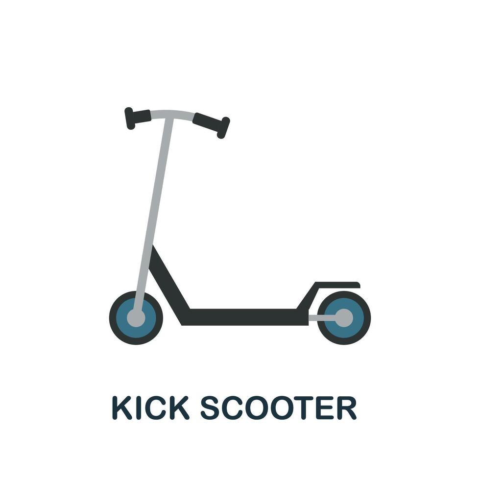 Kick Scooter icon. Flat sign element from transport collection. Creative Kick Scooter icon for web design, templates, infographics and more vector