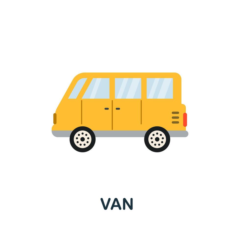 Van icon. Flat sign element from transport collection. Creative Van icon for web design, templates, infographics and more vector