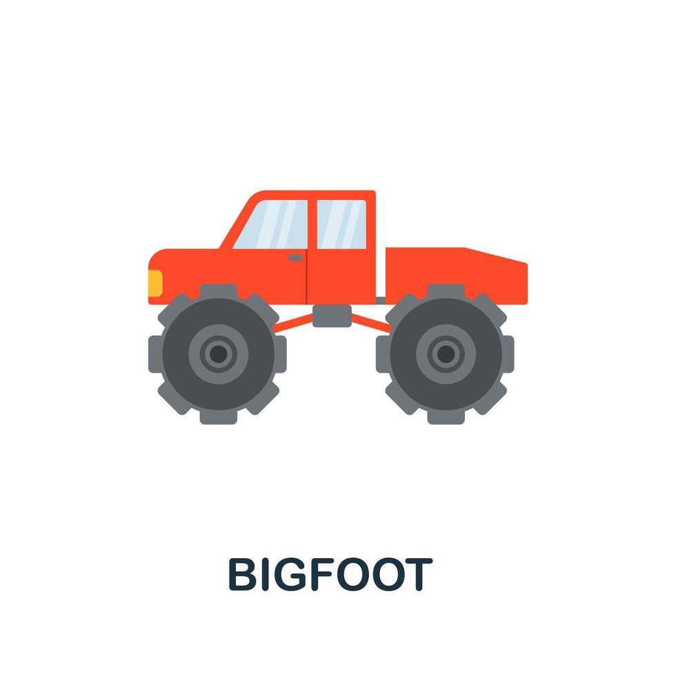 Bigfoot icon. Flat sign element from transport collection. Creative Bigfoot icon for web design, templates, infographics and more vector