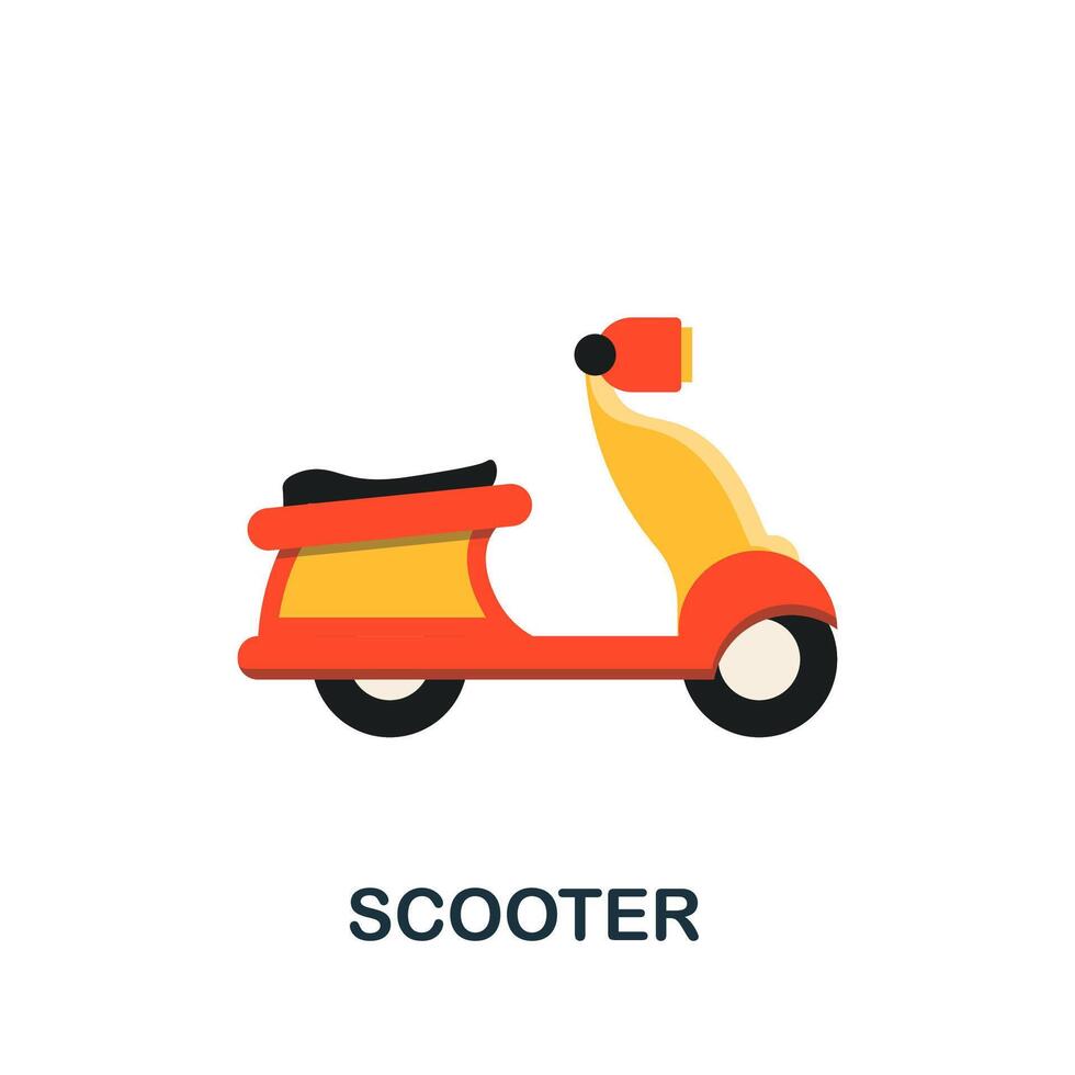 Scooter icon. Flat sign element from transport collection. Creative Scooter icon for web design, templates, infographics and more vector