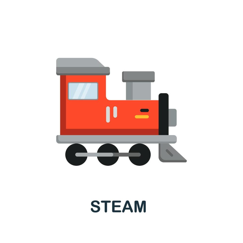 Steam icon. Flat sign element from transport collection. Creative Steam icon for web design, templates, infographics and more vector