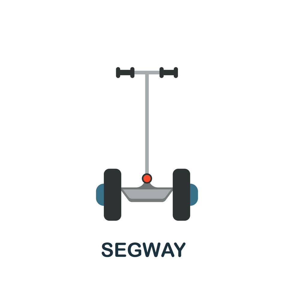 Segway icon. Flat sign element from transport collection. Creative Segway icon for web design, templates, infographics and more vector