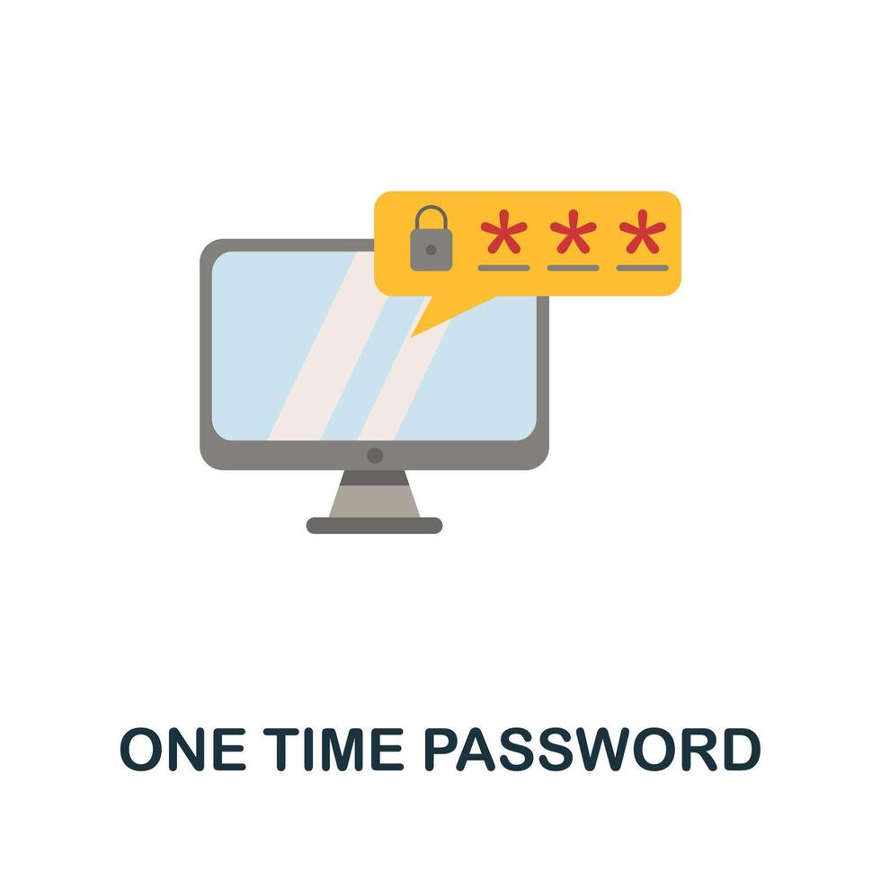One Time Password icon. Flat sign element from time management collection. Creative One Time Password icon for web design, templates, infographics and more vector