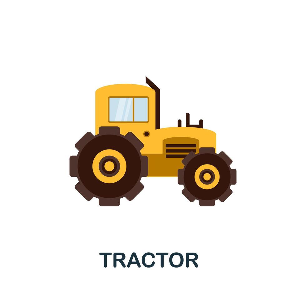Tractor icon. Flat sign element from transport collection. Creative Tractor icon for web design, templates, infographics and more vector