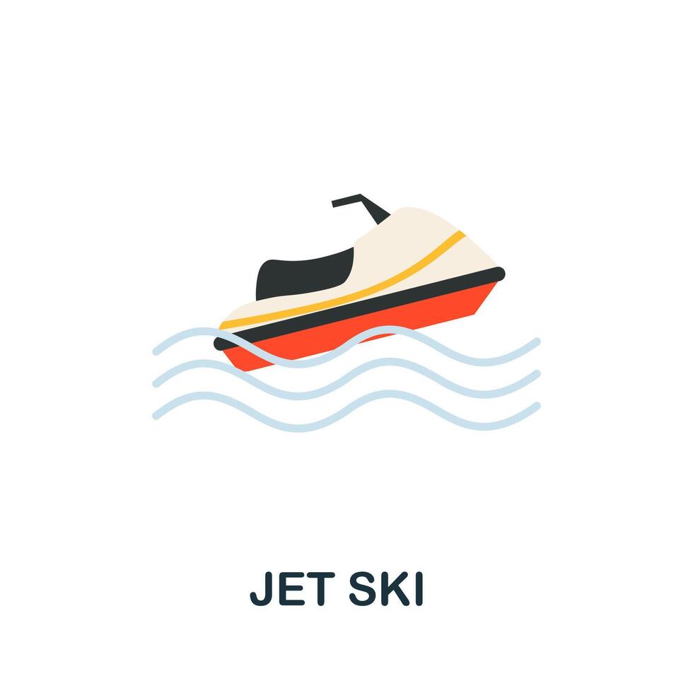 Jet Ski icon. Flat sign element from transport collection. Creative Jet Ski icon for web design, templates, infographics and more vector