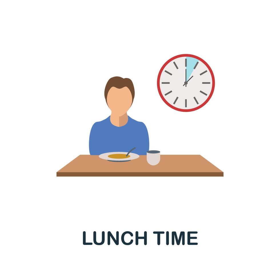 Lunch Time icon. Flat sign element from time management collection. Creative Lunch Time icon for web design, templates, infographics and more vector