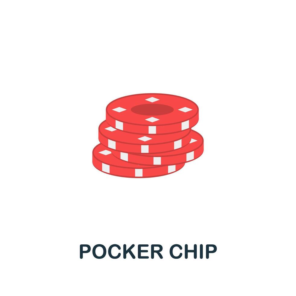 Pocker Chip icon. Flat sign element from table games collection. Creative Pocker Chip icon for web design, templates, infographics and more vector