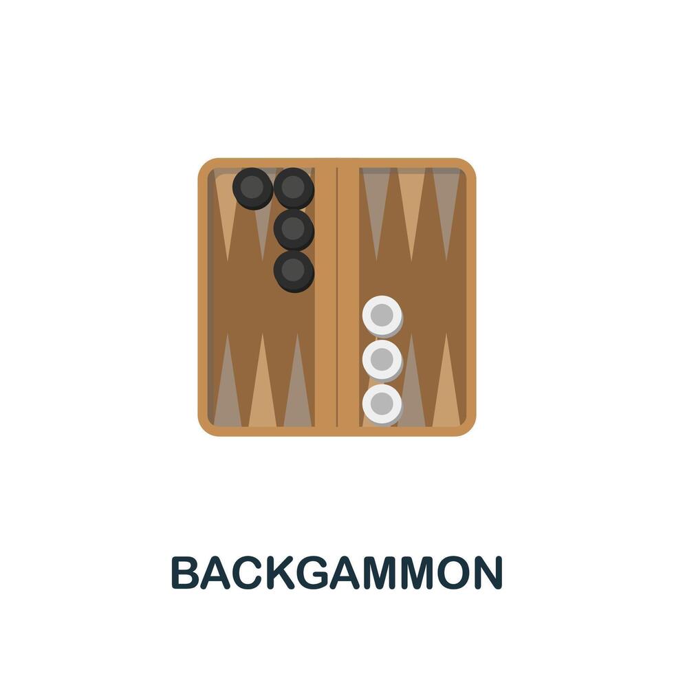 Backgammon icon. Flat sign element from table games collection. Creative Backgammon icon for web design, templates, infographics and more vector