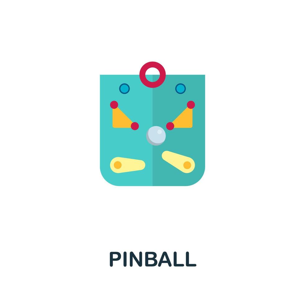 Pinball icon. Flat sign element from table games collection. Creative Pinball icon for web design, templates, infographics and more vector