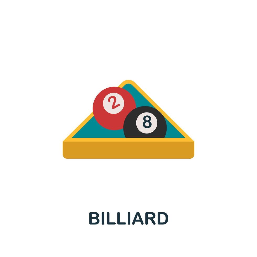 Billiard icon. Flat sign element from table games collection. Creative Billiard icon for web design, templates, infographics and more vector