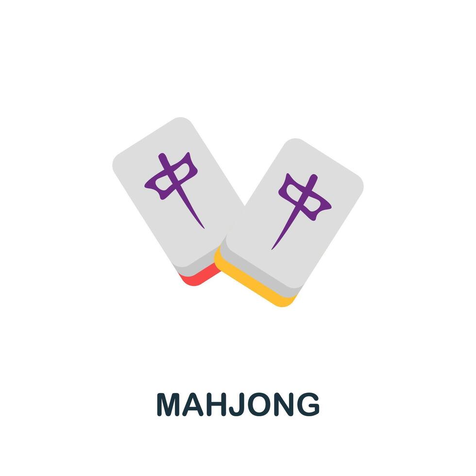 Mahjong icon. Flat sign element from table games collection. Creative Mahjong icon for web design, templates, infographics and more vector