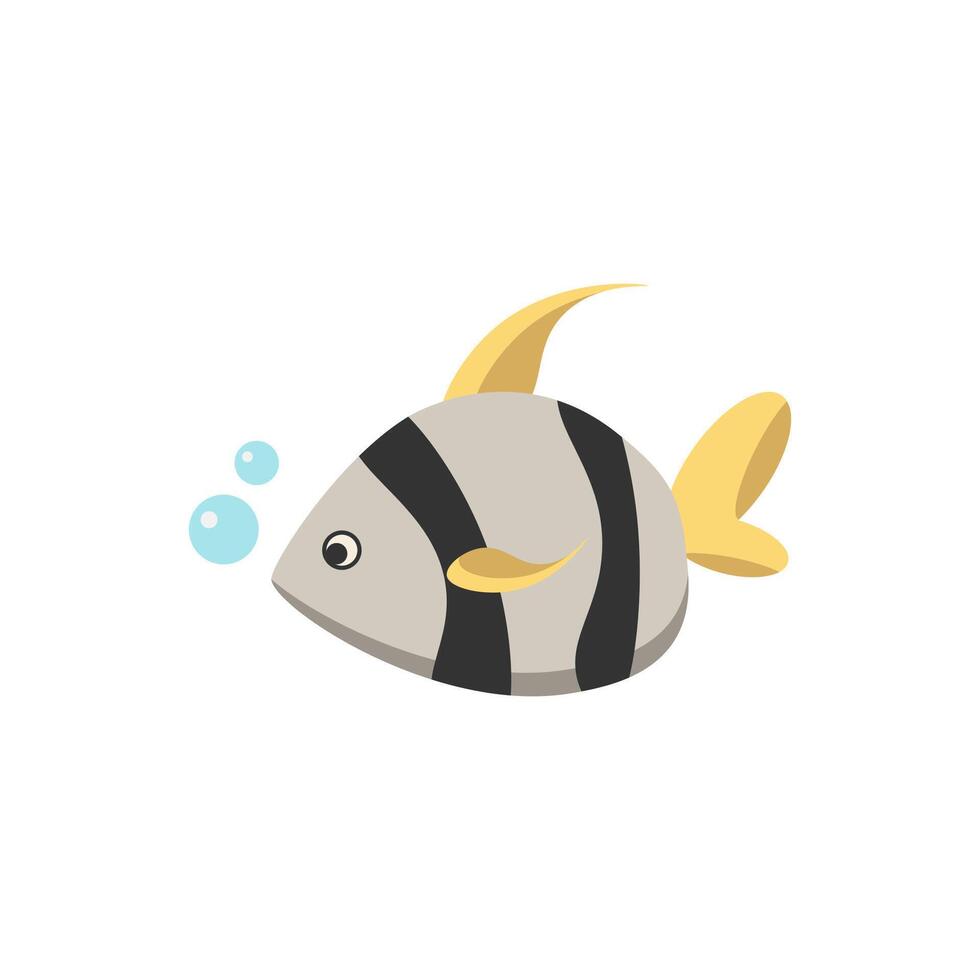 Sea Fish flat icon. Color simple element from summer tourism collection. Creative Sea Fish icon for web design, templates, infographics and more vector