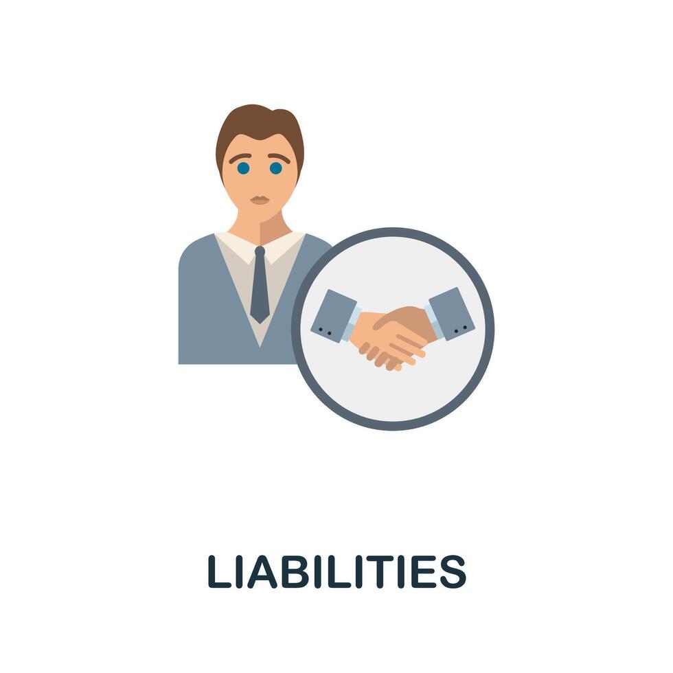 Liabilities flat icon. Colored sign from stock market collection. Creative Liabilities icon illustration for web design, infographics and more vector