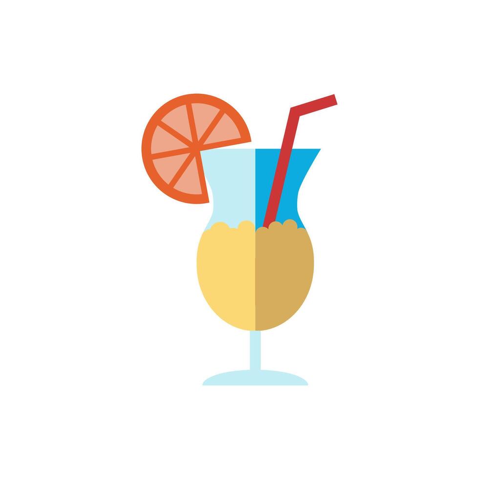 Cocktail flat icon. Color simple element from summer tourism collection. Creative Cocktail icon for web design, templates, infographics and more vector