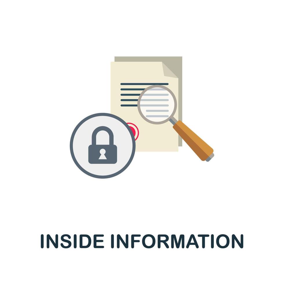 Inside Information flat icon. Colored sign from stock market collection. Creative Inside Information icon illustration for web design, infographics and more vector