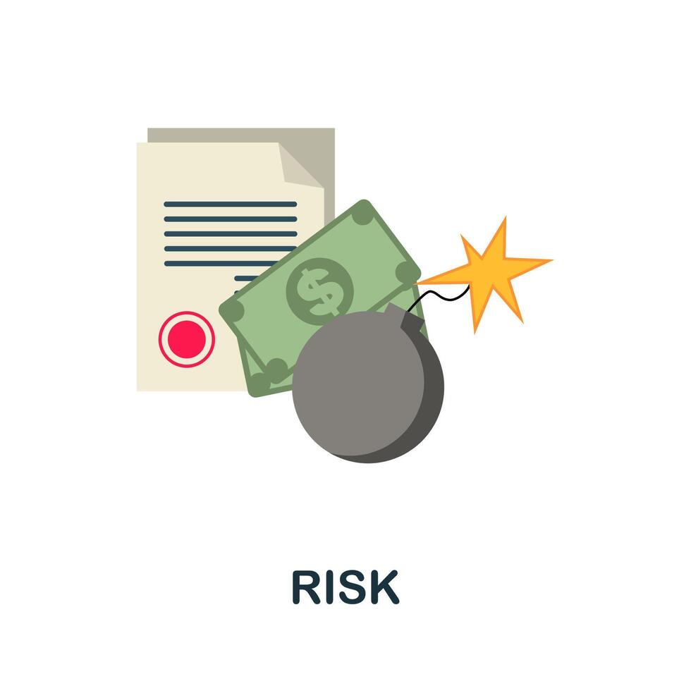 Risk flat icon. Colored sign from stock market collection. Creative Risk icon illustration for web design, infographics and more vector