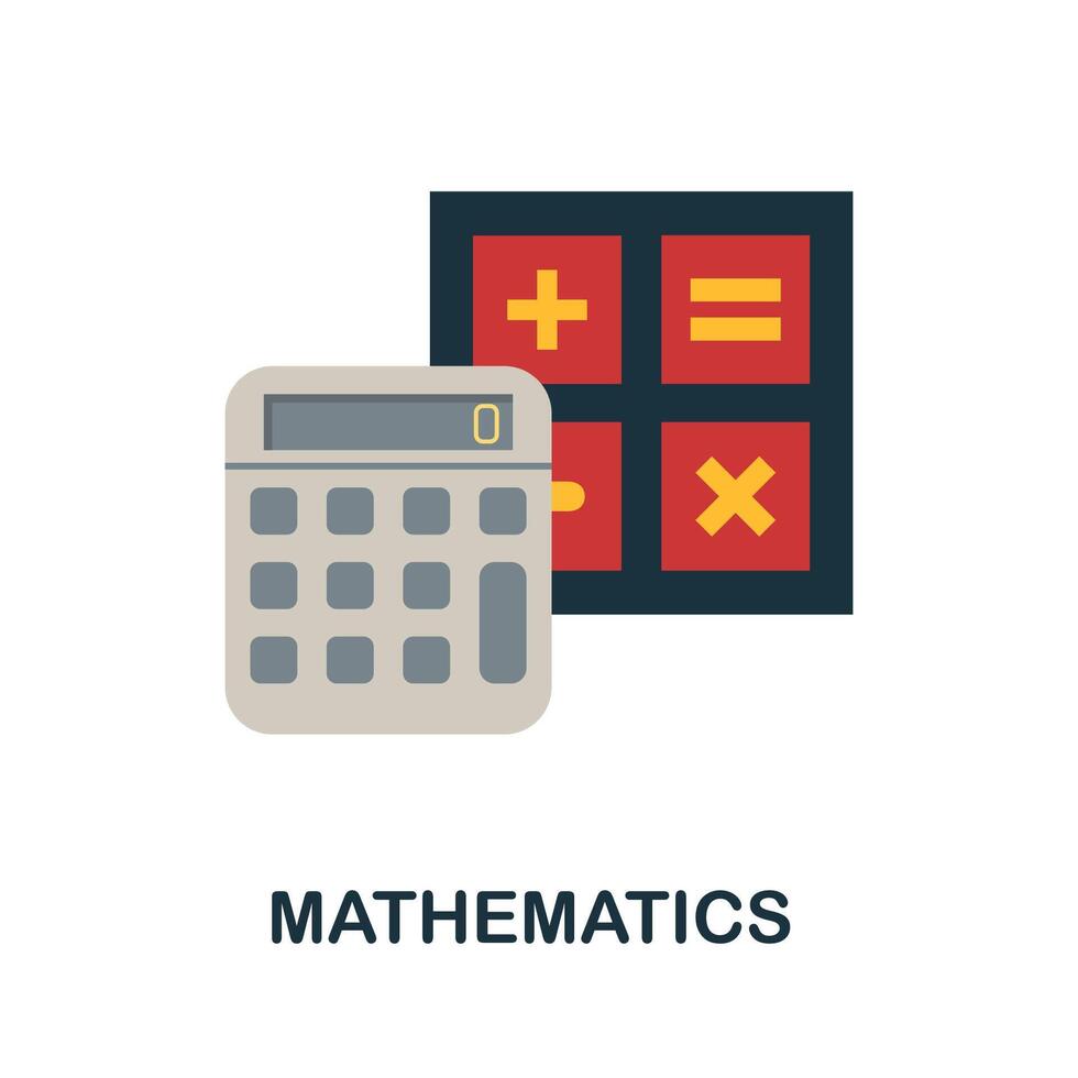 Mathematics flat icon. Color simple element from stem education ...