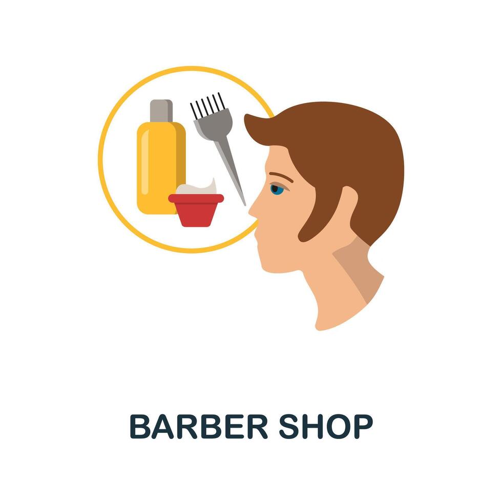 Barber Shop flat icon. Colored sign from small business collection. Creative Barber Shop icon illustration for web design, infographics and more vector