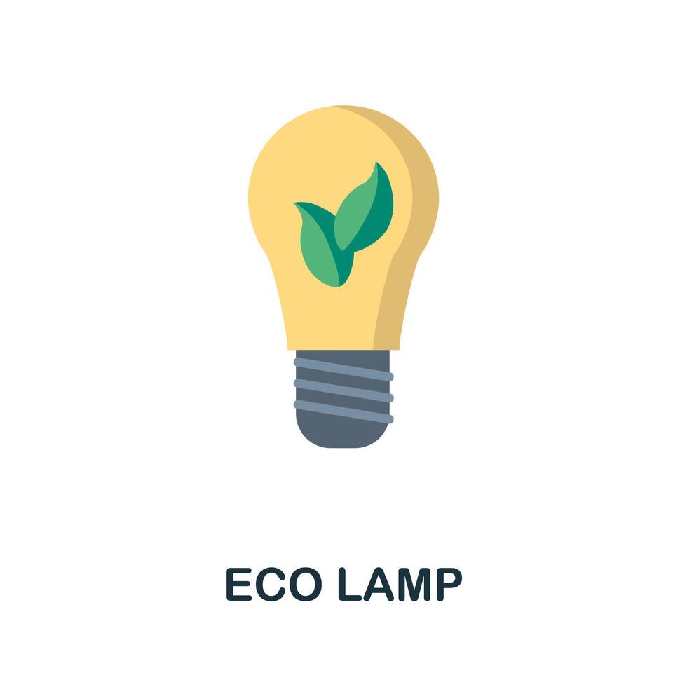 Eco Lamp flat icon. Simple element from save the world collection. Creative Eco Lamp icon for web design, templates, infographics and more vector