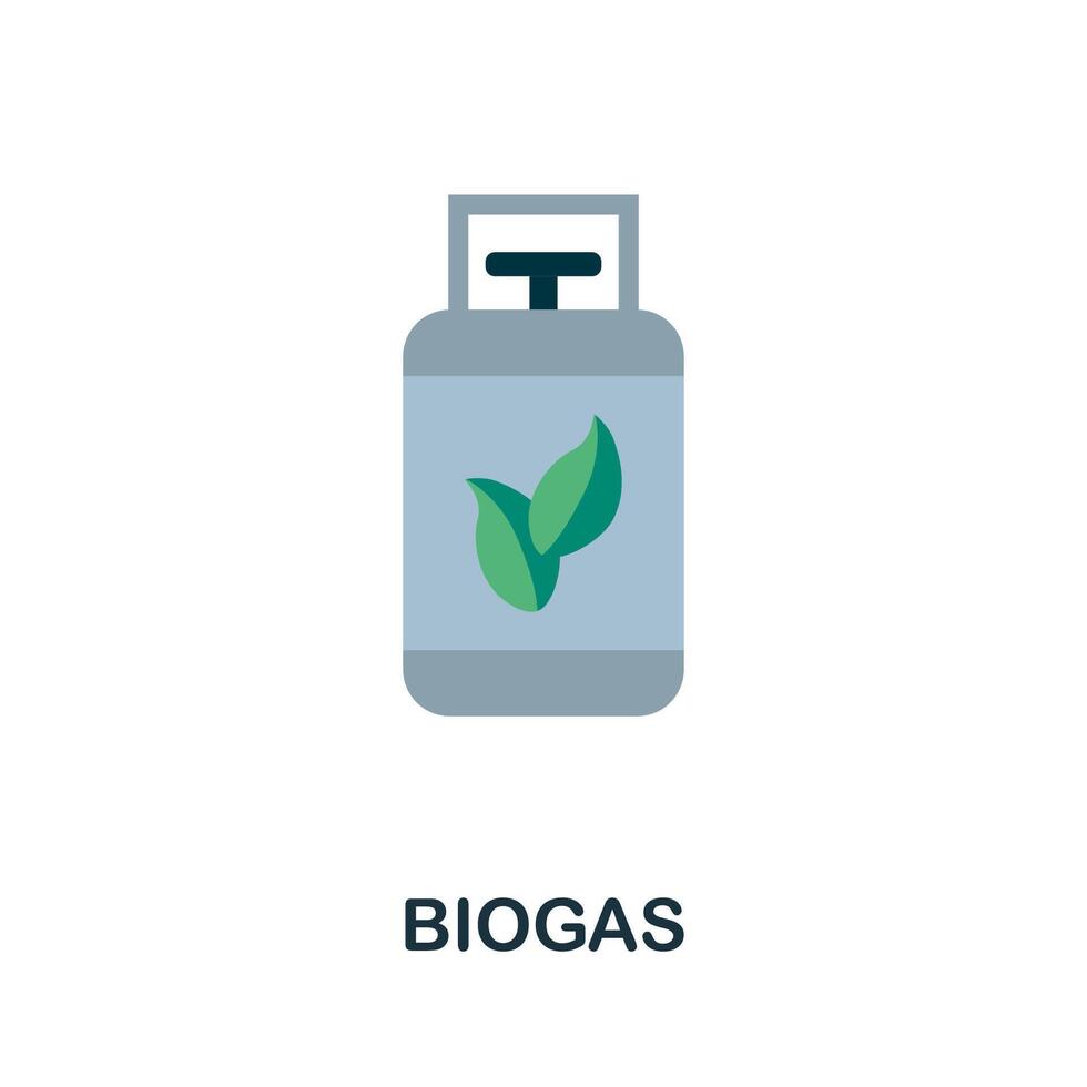 Biogas flat icon. Simple element from save the world collection. Creative Biogas icon for web design, templates, infographics and more vector