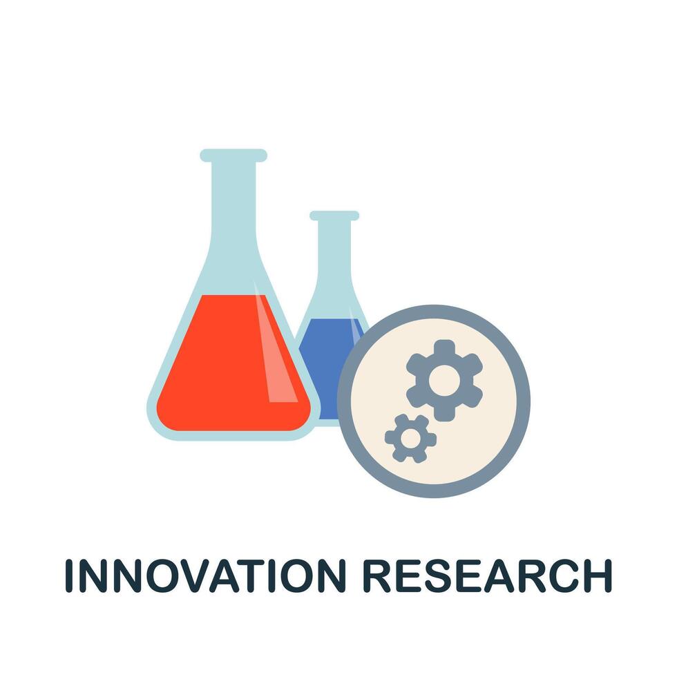 Innovation Research flat icon from reputation management collection. Simple line element Innovation Research symbol for templates, web design and infographics vector