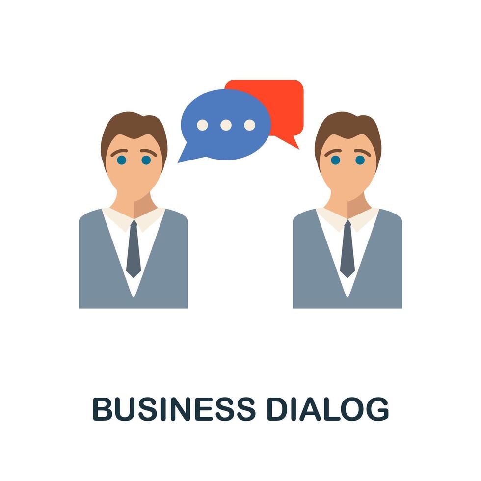 Business Dialog flat icon from reputation management collection. Simple line element Business Dialog symbol for templates, web design and infographics vector