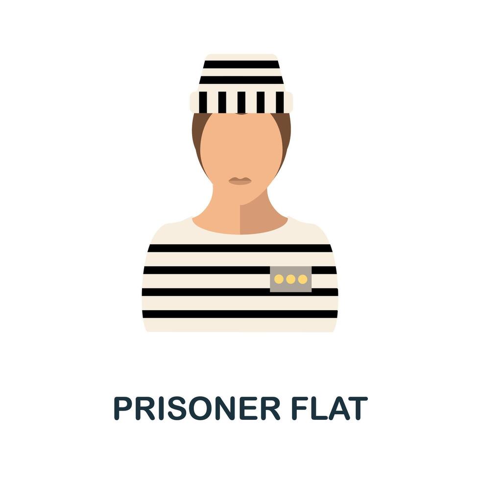 Prisoner flat icon. Simple element from protest collection. Creative Prisoner icon for web design, templates, infographics and more vector