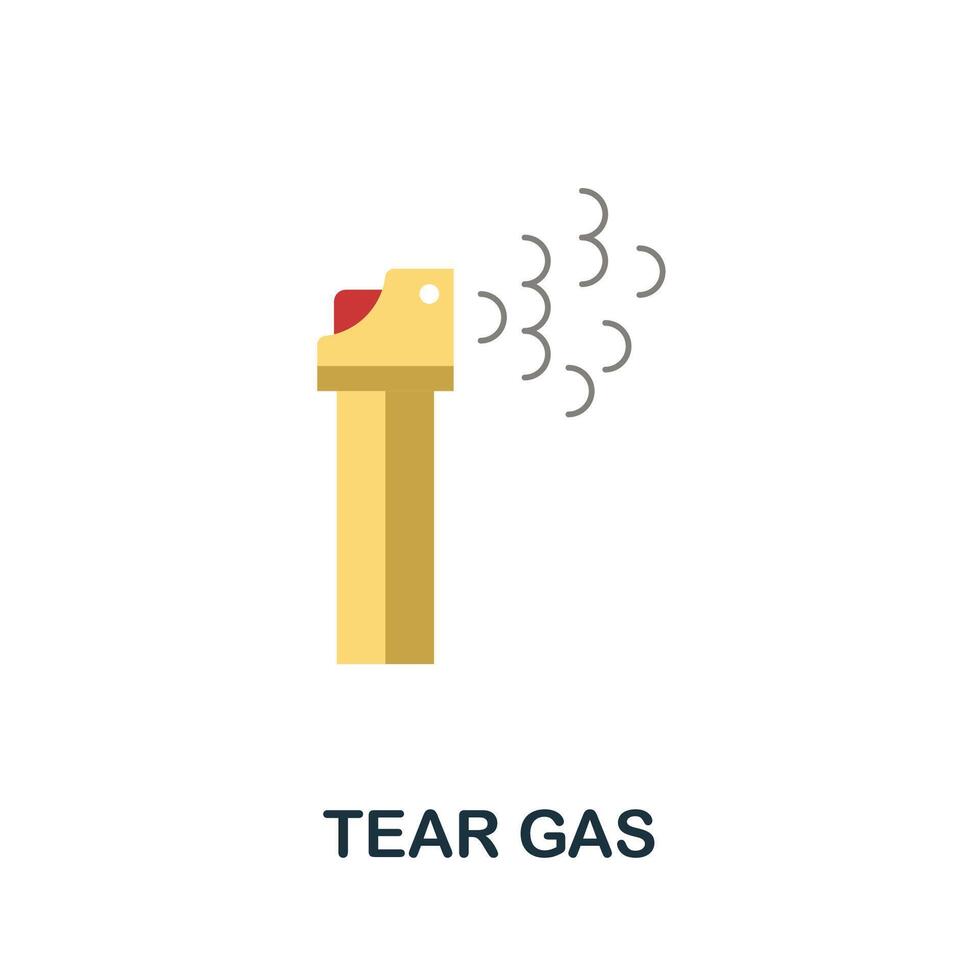Tear Gas flat icon. Simple element from protest collection. Creative Tear Gas icon for web design, templates, infographics and more vector
