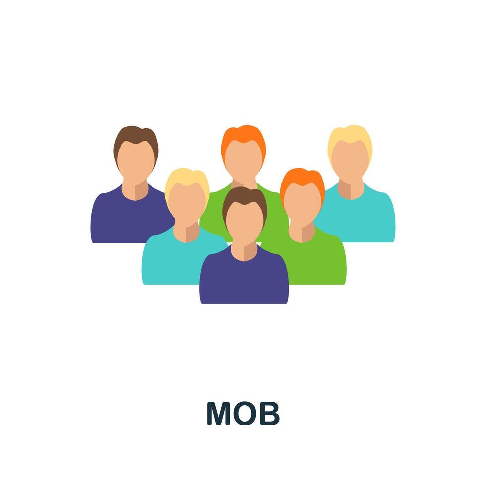 Mob flat icon. Simple element from protest collection. Creative Mob icon for web design, templates, infographics and more vector