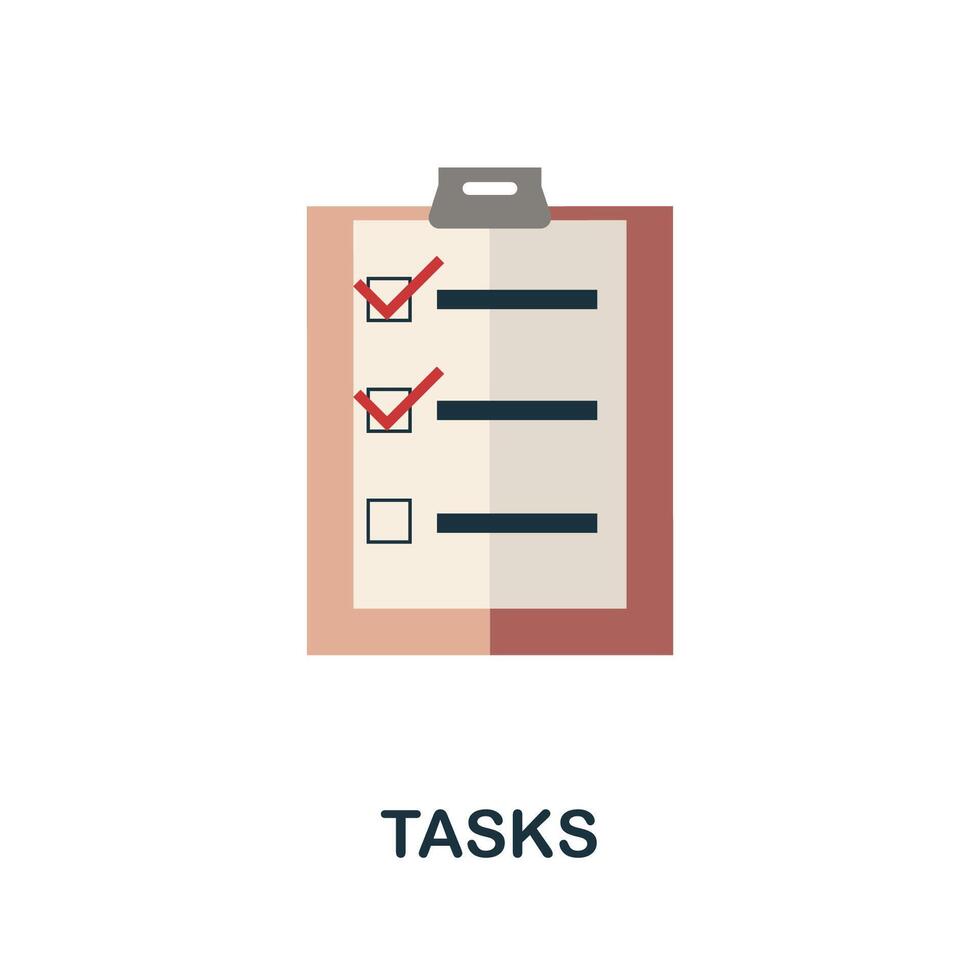 Tasks flat icon. Simple element from project management collection. Creative Tasks icon for web design, templates, infographics and more vector