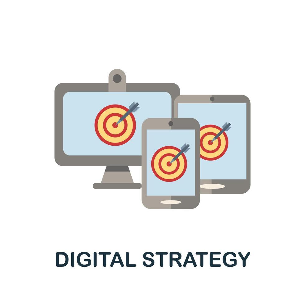 Digital Strategy flat icon. Simple element from project management collection. Creative Digital Strategy icon for web design, templates, infographics and more vector