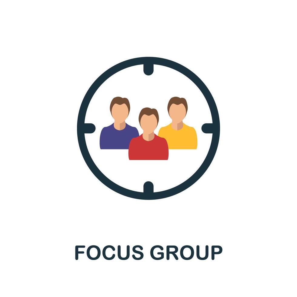 Focus Group flat icon. Simple element from project management collection. Creative Focus Group icon for web design, templates, infographics and more vector