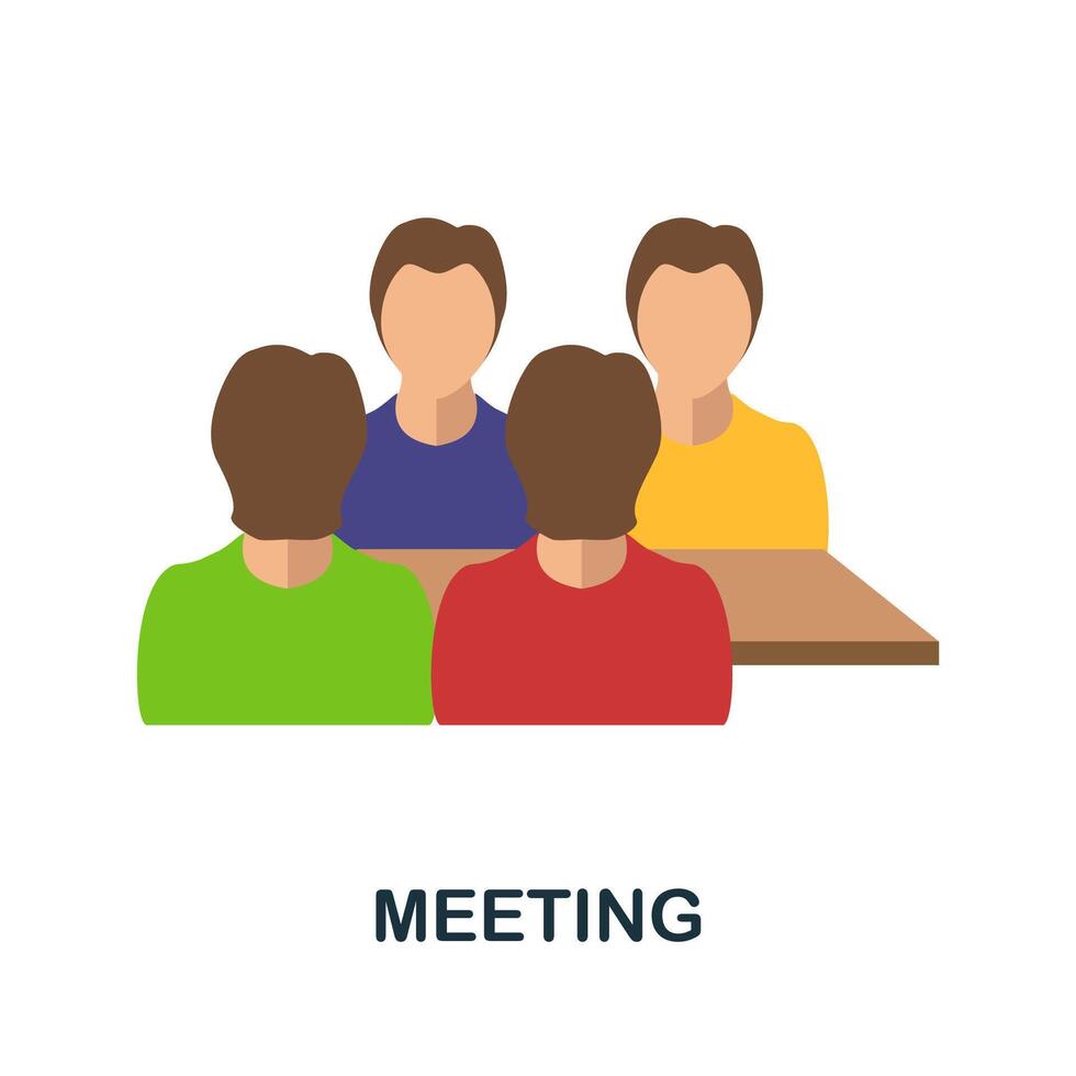 Meeting flat icon. Simple element from project management collection. Creative Meeting icon for web design, templates, infographics and more vector