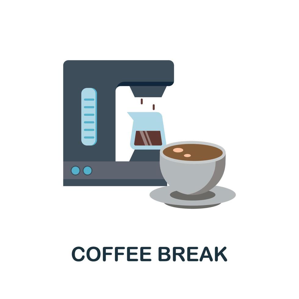 Coffee Break flat icon. Colored sign from productivity collection. Creative Coffee Break icon illustration for web design, infographics and more vector