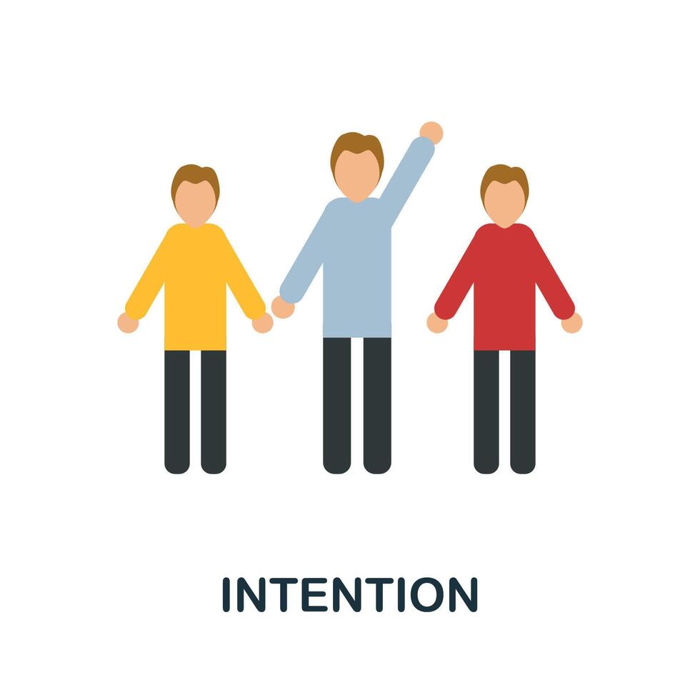 Intention flat icon. Colored sign from productivity collection. Creative Intention icon illustration for web design, infographics and more vector