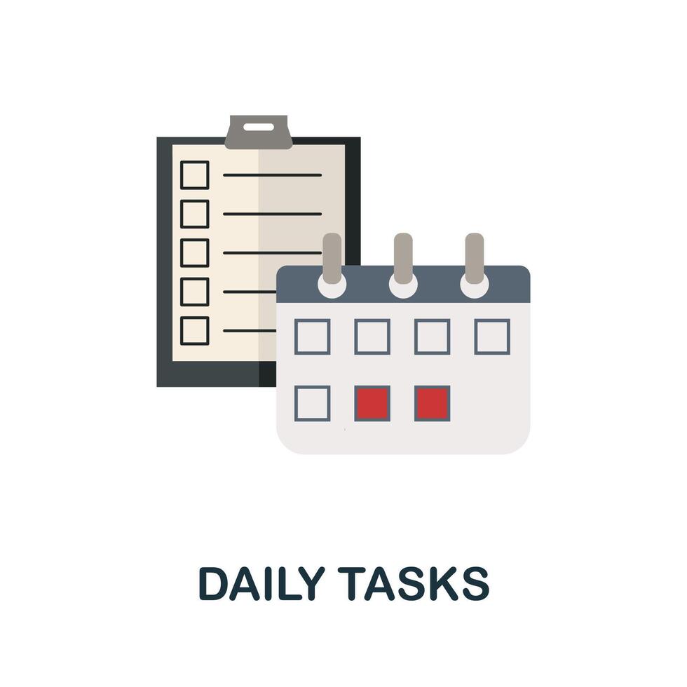 Daily Tasks flat icon. Colored sign from productivity collection. Creative Daily Tasks icon illustration for web design, infographics and more vector
