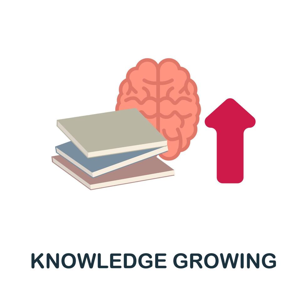 Knowledge Growing flat icon. Colored sign from productivity collection. Creative Knowledge Growing icon illustration for web design, infographics and more vector
