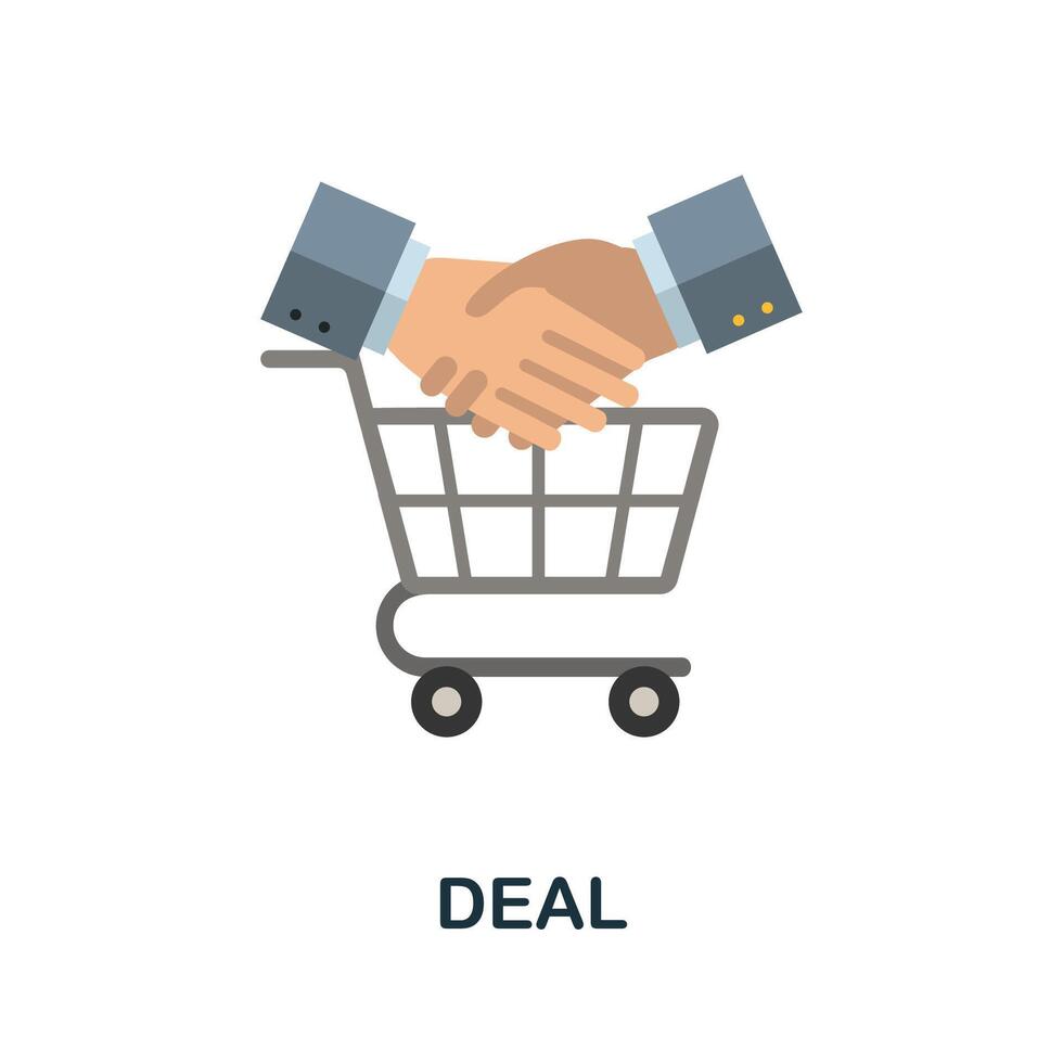 Deal flat icon. Simple sign from procurement process collection. Creative Deal icon illustration for web design, infographics and more vector