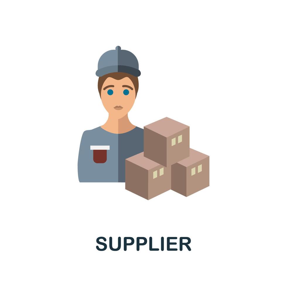 Supplier flat icon. Simple sign from procurement process collection. Creative Supplier icon illustration for web design, infographics and more vector